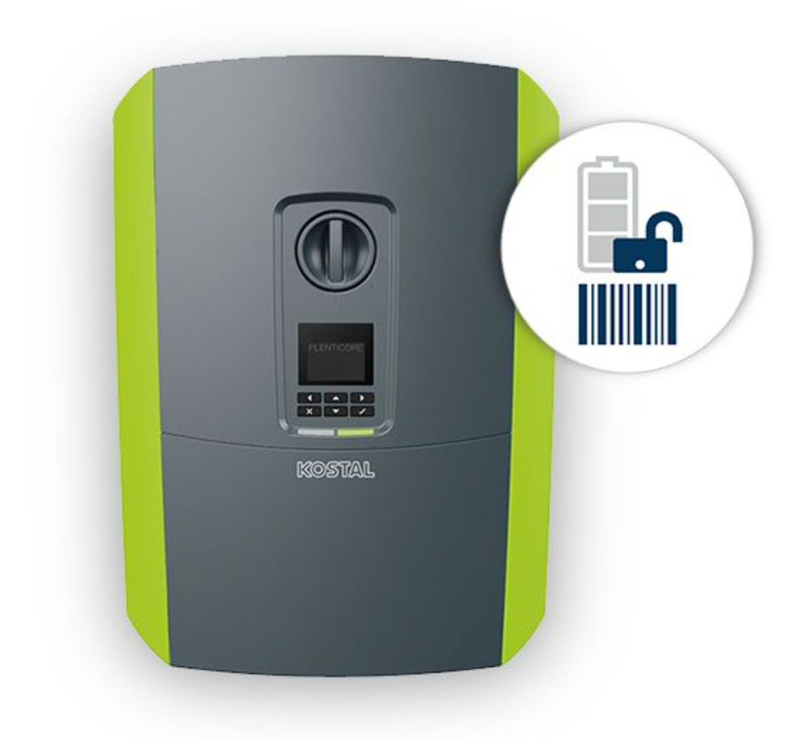 KOSTAL activation code battery PLENTICORE plus G2