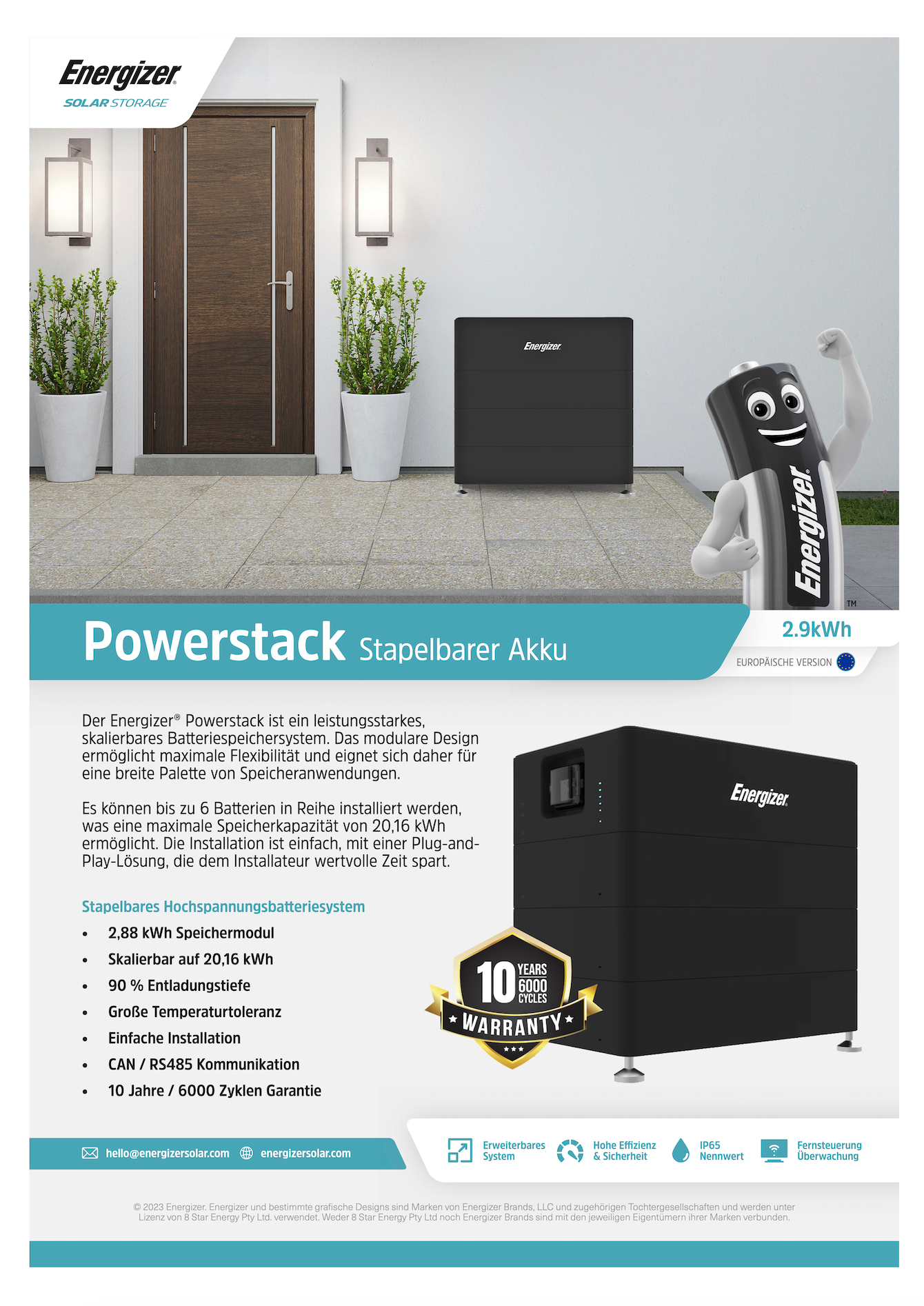 Energizer Powerstack 2,9 - Batteriemodul - by FOX ESS