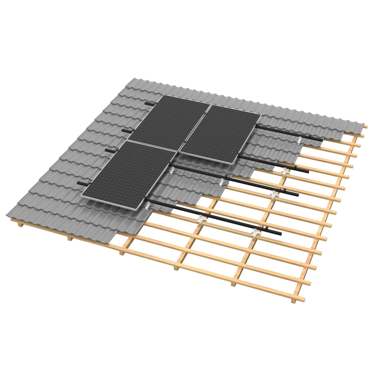 Clenergy PV EZ-Rack Montagesystem für Schrägdach 8-40 Module Set inkl. Zubehör