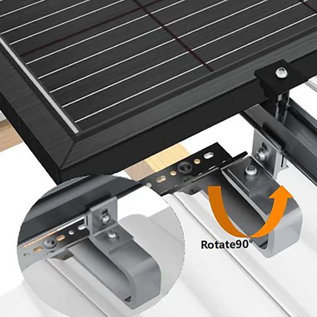 Clenergy PV EZ-Rack Montagesystem für Schrägdach 8-40 Module Set inkl. Zubehör