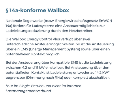 Heidelberg Amperfied Wallbox Energy Control PLUS 11 kW - 7.5m Ladekabel